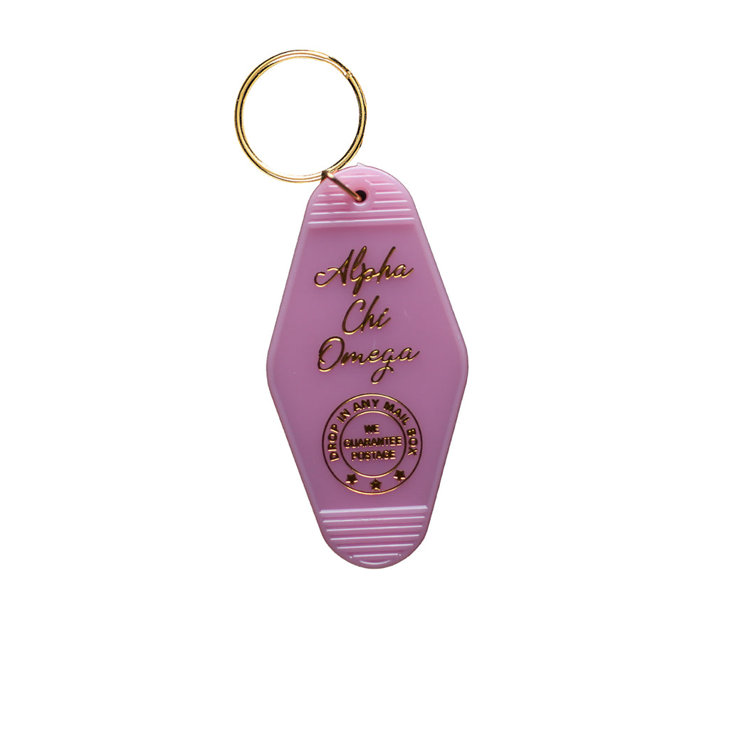 Alpha Chi Omega Vintage Motel Keychain