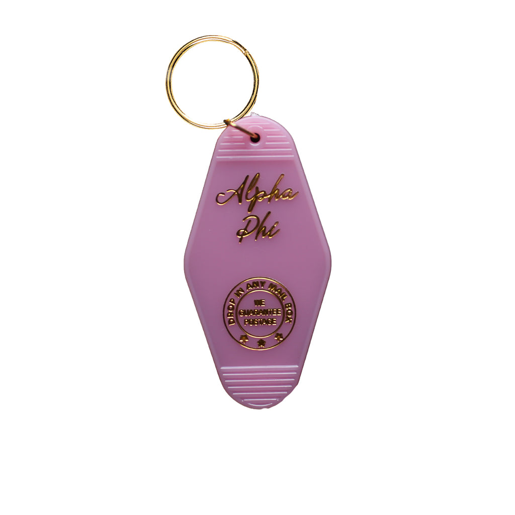 Alpha Phi Vintage Motel Keychain