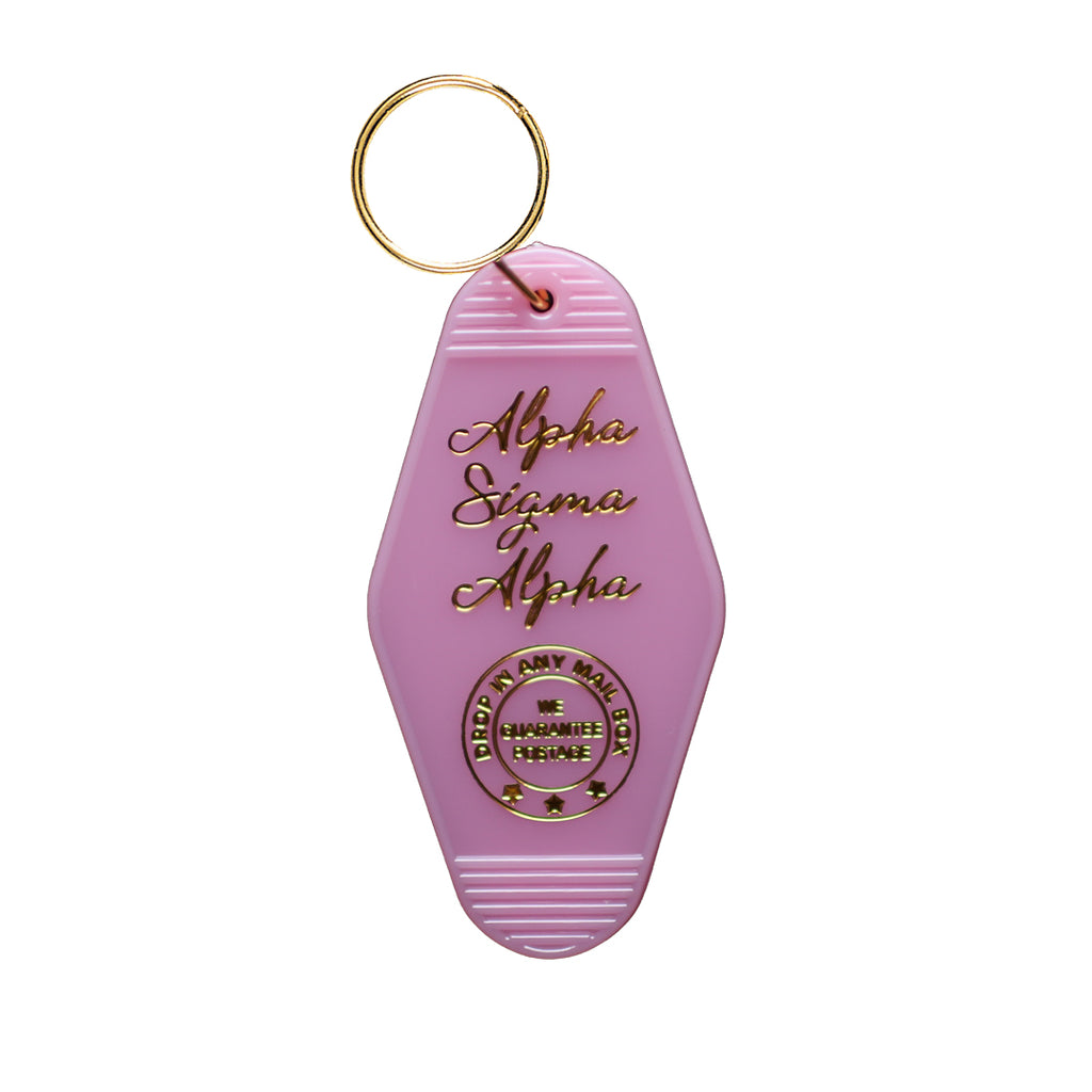 Alpha Sigma Alpha Vintage Motel Keychain