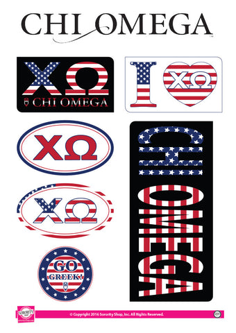 Chi Omega <br> American Stickers
