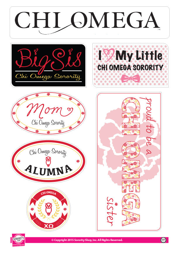 Chi Omega Family Stickers