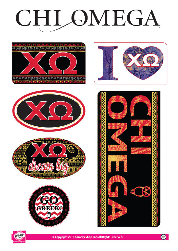 Chi Omega <br> Bohemian Stickers