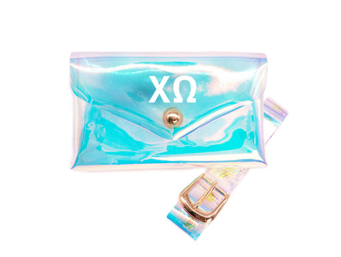 Chi Omega Holographic Belted Fanny Pack