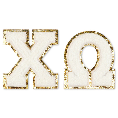 Chi Omega Chenille Stickers - CO Greek Letter Stickers