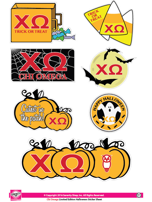 Chi Omega Halloween Stickers
