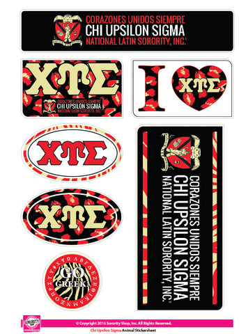 Chi Upsilon Sigma <br>Animal Print Stickers