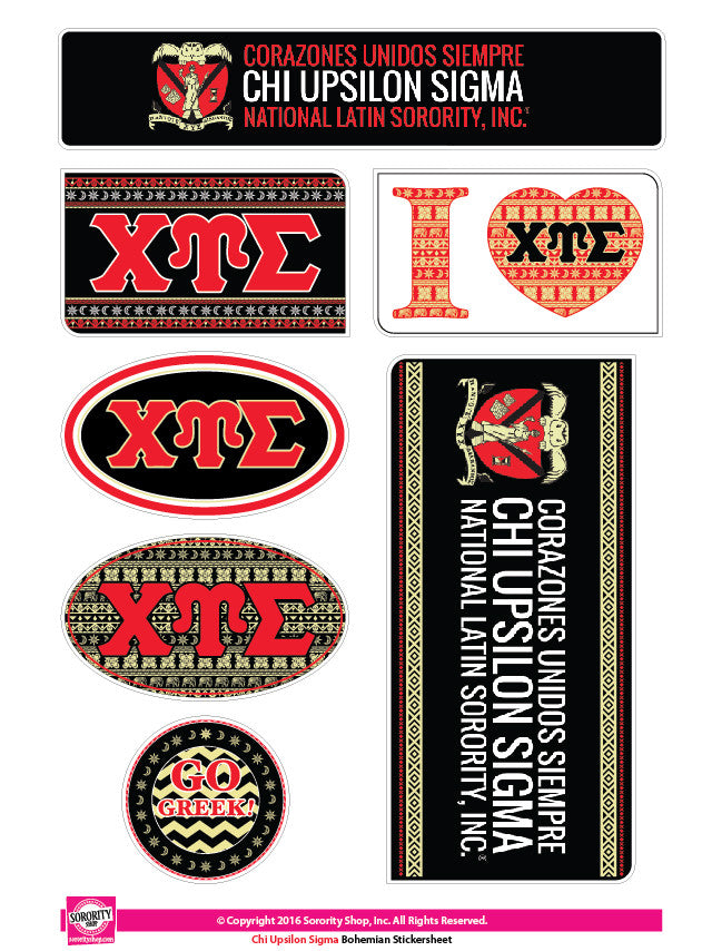 Chi Upsilon Sigma <br>Bohemian Stickers