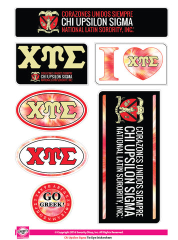 Chi Upsilon Sigma <br>Tie Dye Stickers