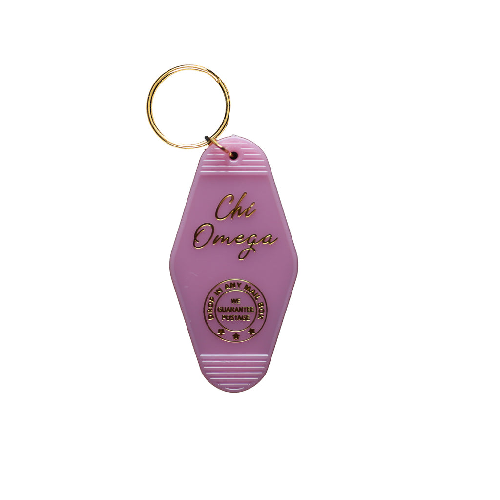Chi Omega Vintage Motel Keychain