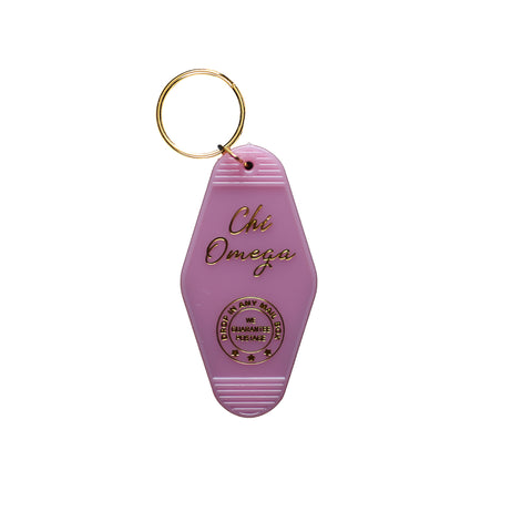 Chi Omega Vintage Motel Keychain