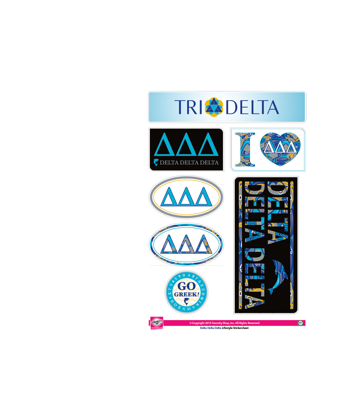 Delta Delta Delta Lifestyle Stickers - SororityShop