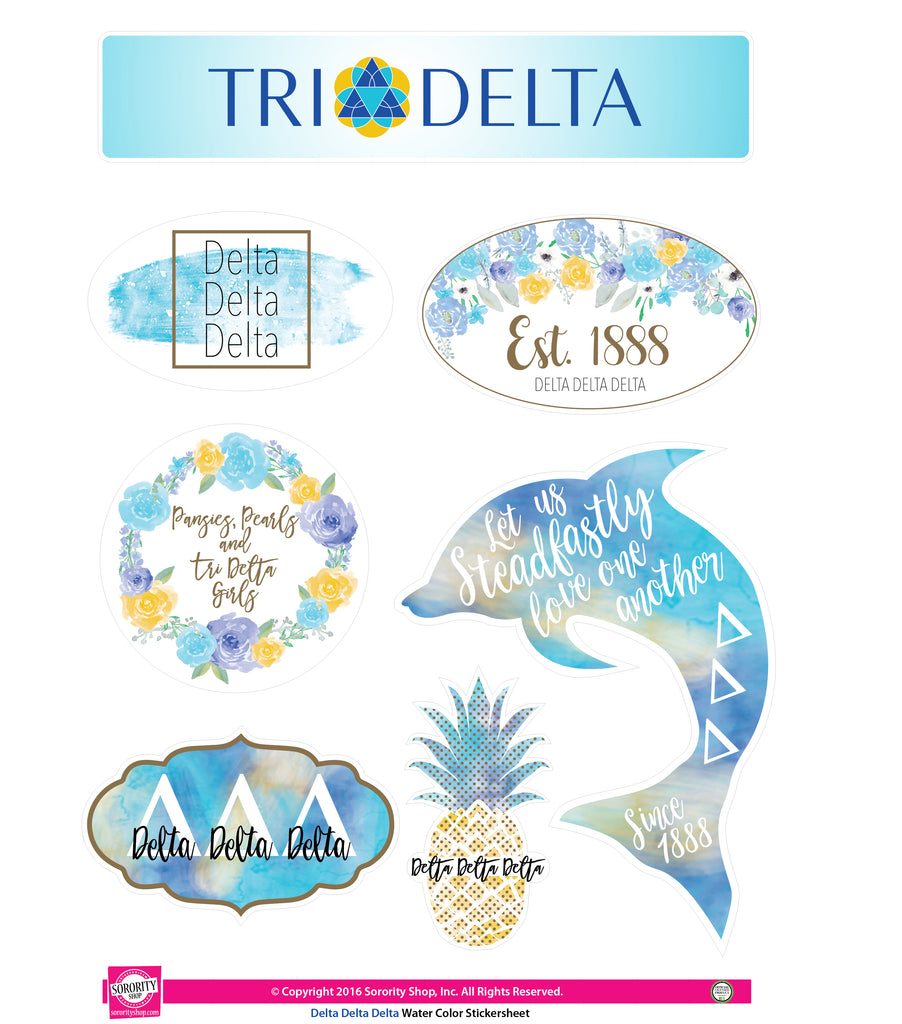 Delta Delta Delta Water Color stickers