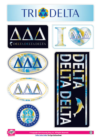 Delta Delta Delta <br> Tie Dye Stickers