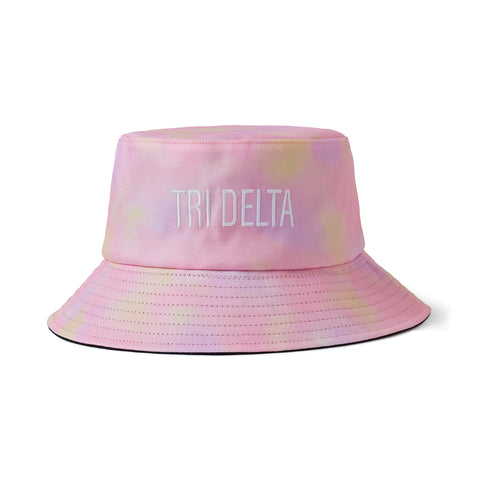 Delta Delta Delta Bucket Hat - Tie Dye - Embroidered Logo