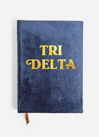 Delta Delta Delta Velvet Notebook with Gold Foil Imprint