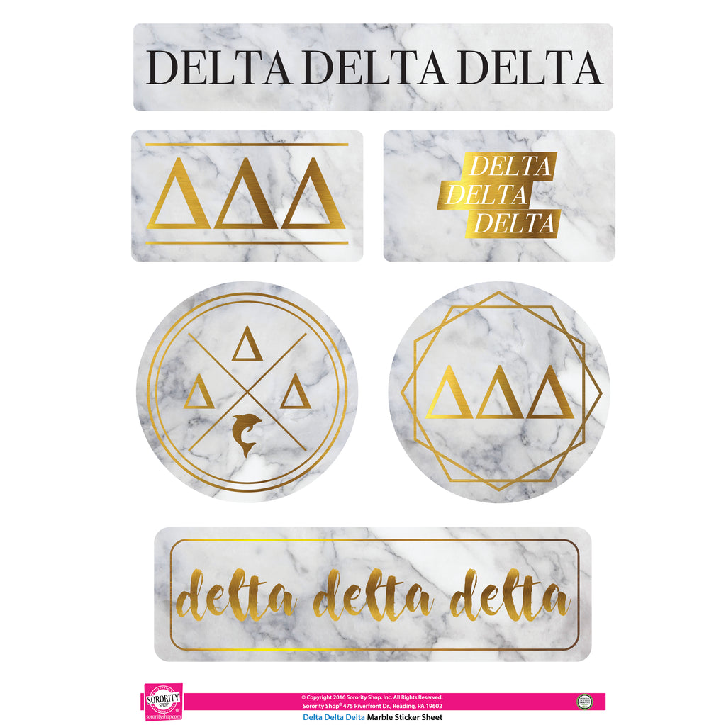 Delta Delta Delta Marble Sticker Sheet