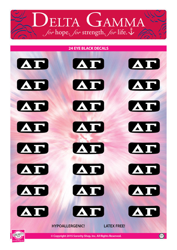 Delta Gamma Eye Black Decals