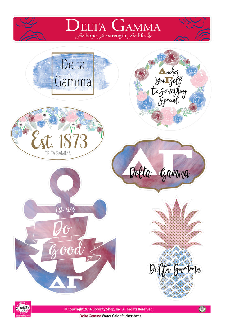 Delta Gamma Water Color stickers