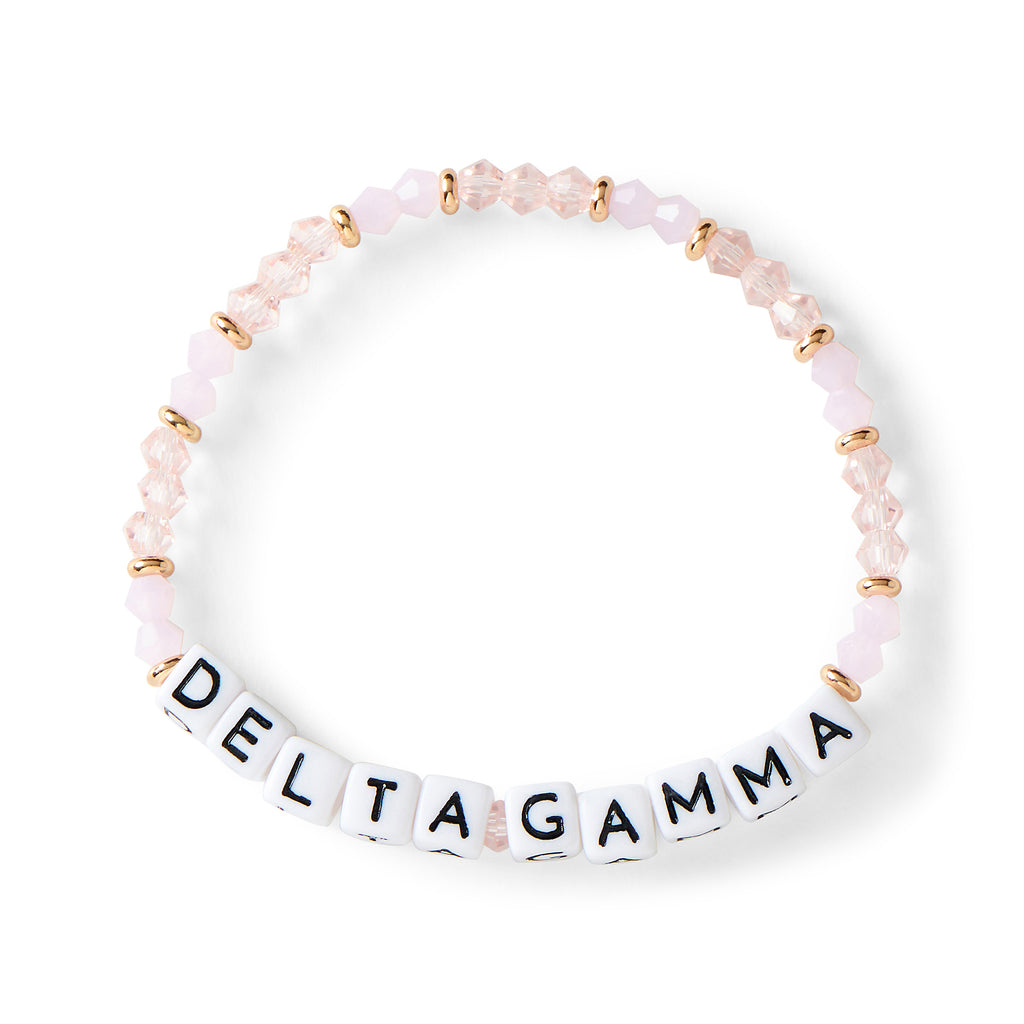 Delta Gamma Bracelet With Glass Beads and 18K Gold Accent Beads