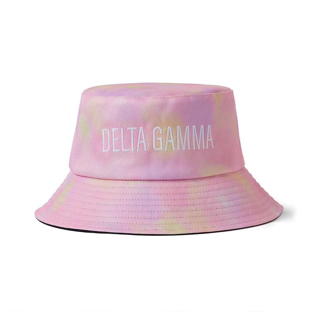 Delta Gamma Bucket Hat - Tie Dye - Embroidered Logo