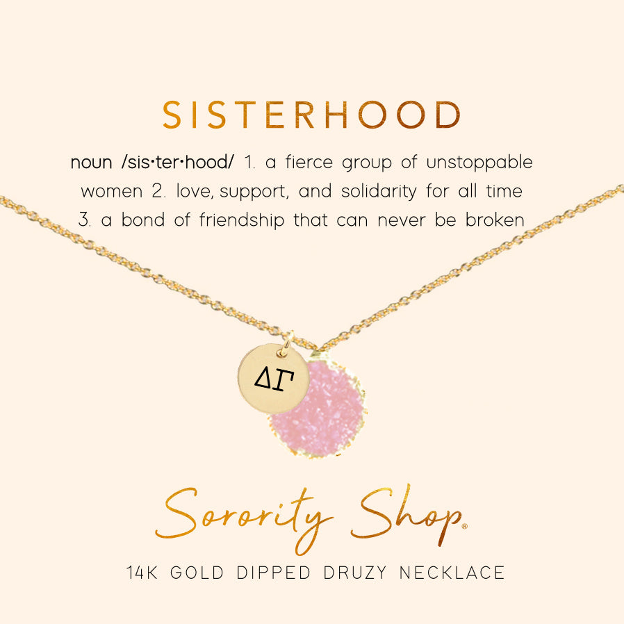 Delta Gamma Sisterhood Druzy Necklace