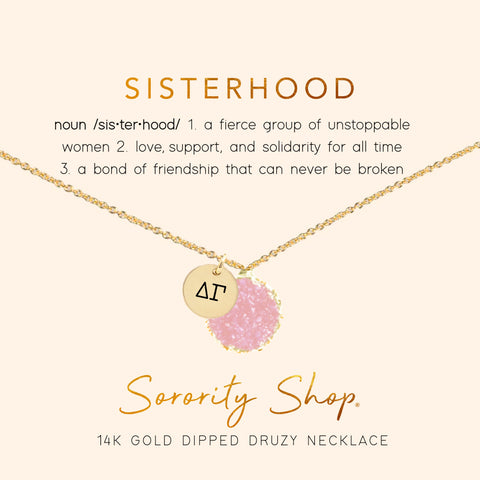 Delta Gamma Sisterhood Druzy Necklace