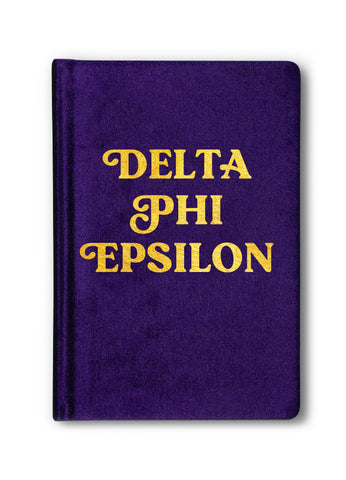 Delta Phi Epsilon Velvet Notebook with Gold Foil Imprint