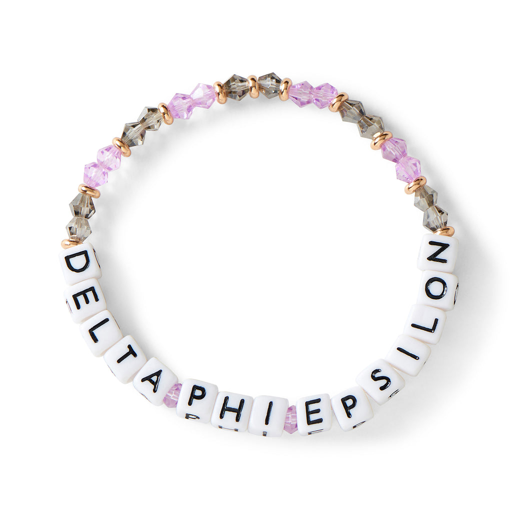 Delta Phi Epsilon Bracelet With Glass Beads and 18K Gold Accent Beads