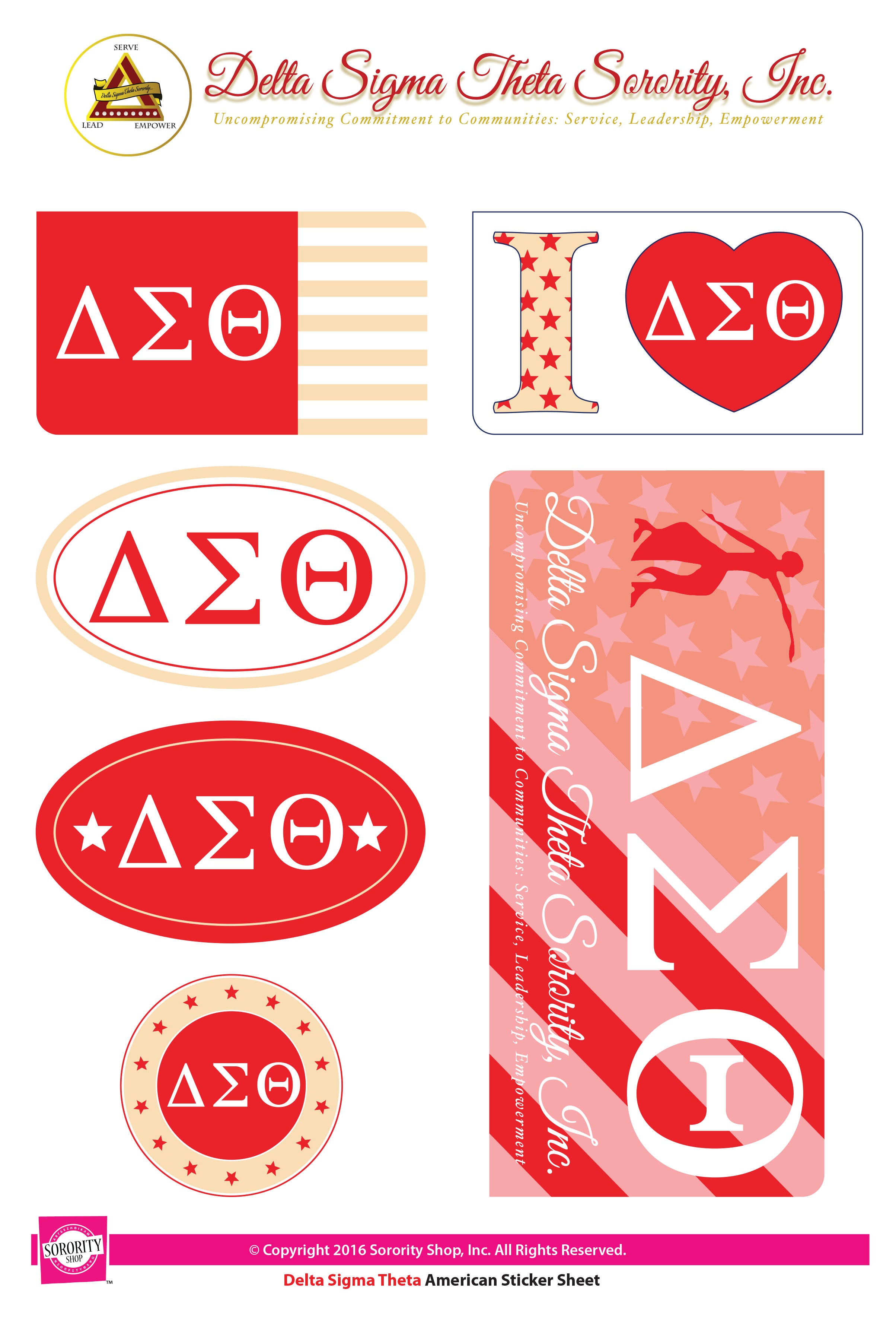 Delta Sigma Theta American Stickers - SororityShop