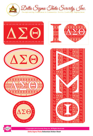 Delta Sigma Theta Bohemian Stickers