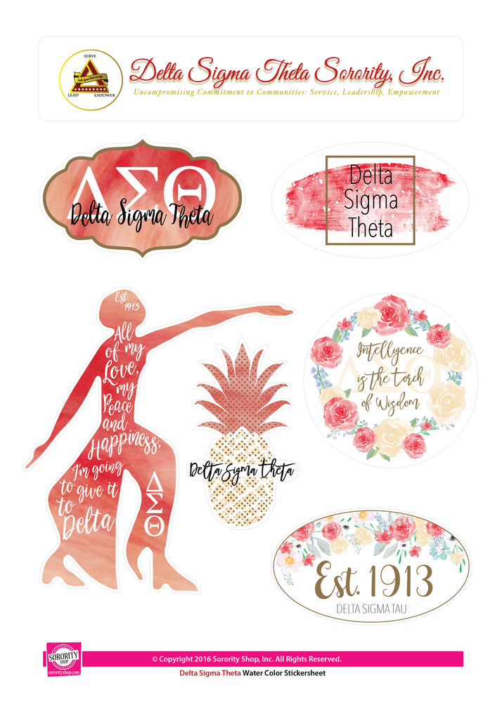 Delta Sigma Theta Water Color stickers