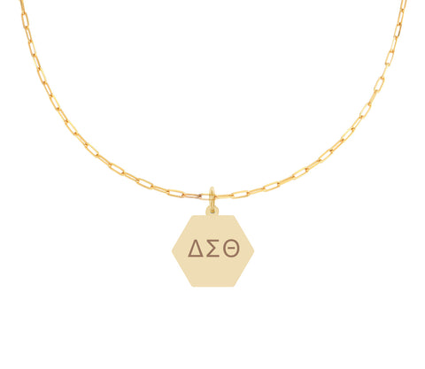 Delta Sigma Theta Paperclip Necklace with DST Sorority Pendant
