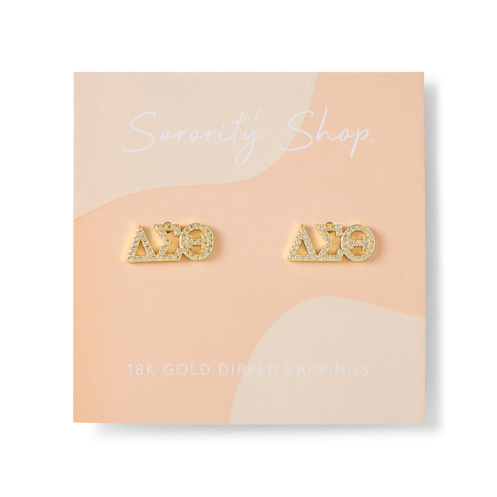 Delta Sigma Theta 18k Gold Plated Stud Earrings