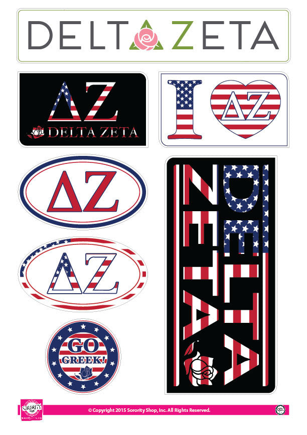 Delta Zeta <br> American Stickers
