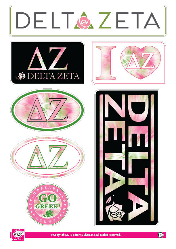 Delta Zeta <br> Tie Dye Stickers