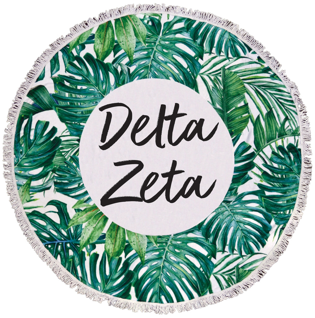 Delta Zeta Palm Leaf Fringe Towel Blanket