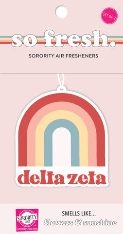 Delta Zeta Rainbow Retro Air Freshener - Flowers & Sunshine Scent