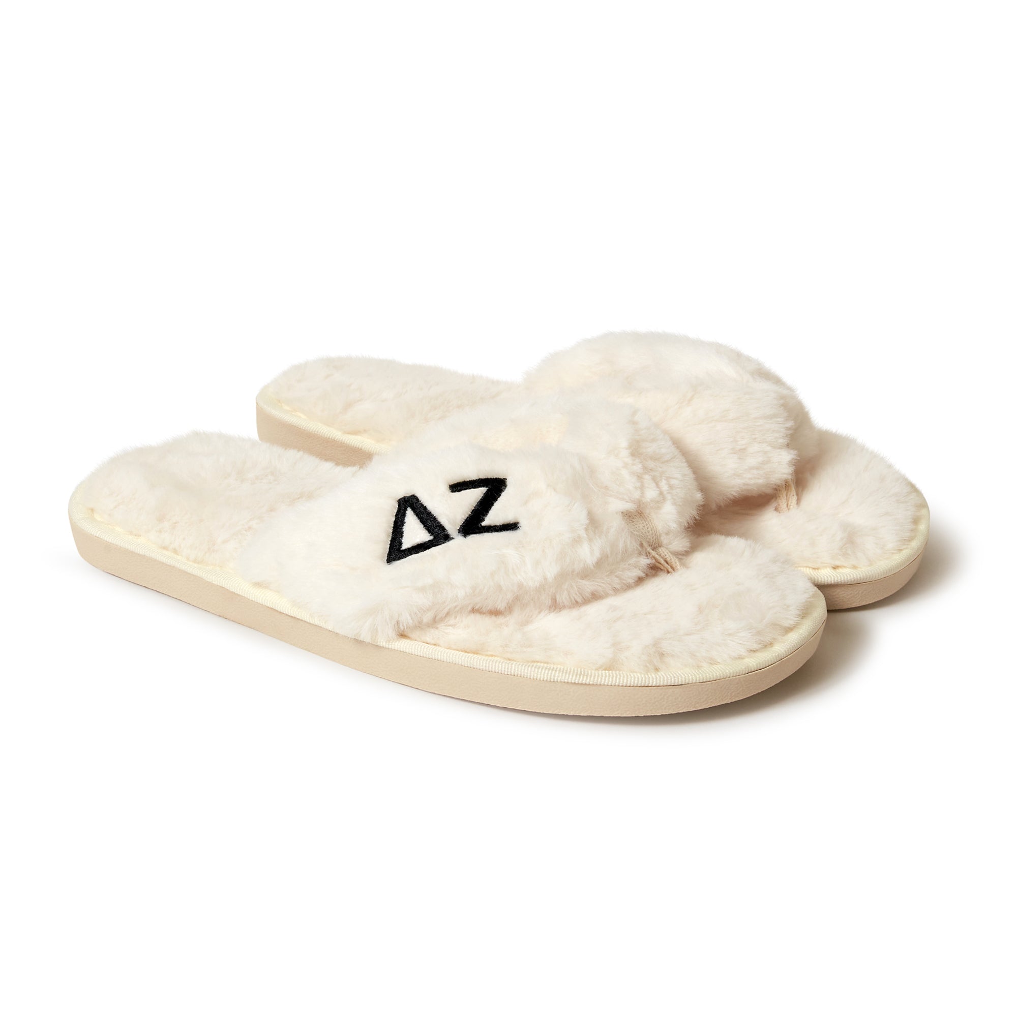 Delta Zeta - Furry Slippers Women - With DZ Embroidery Logo – SororityShop