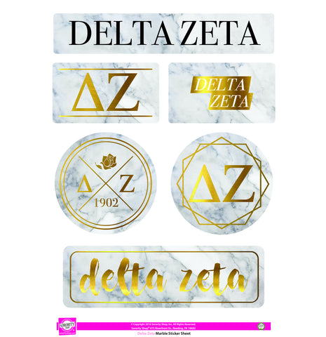 Delta Zeta Marble Sticker Sheet