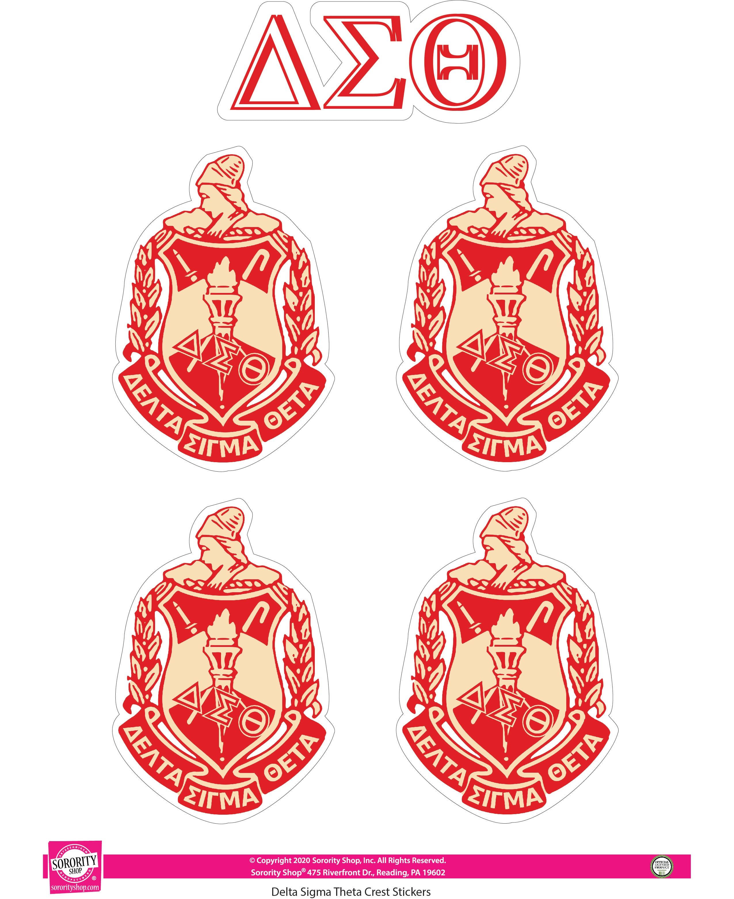 Delta Sigma Theta Crest Sticker Sheet - SororityShop