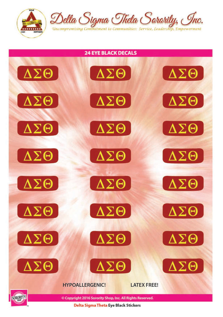 Delta Sigma Theta Eye Black Decals