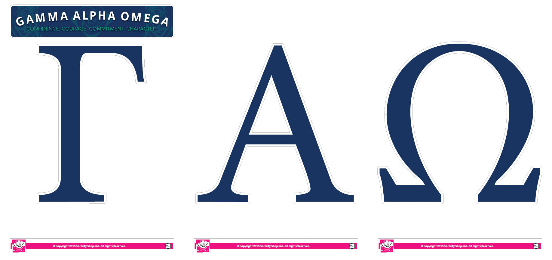 Gamma Alpha Omega Jumbo Letter Decals – SororityShop