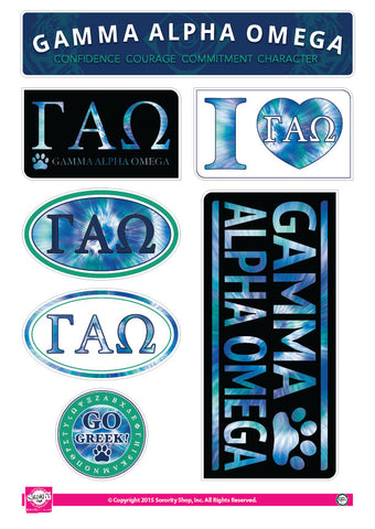 Gamma Alpha Omega <br> Tie Dye Stickers