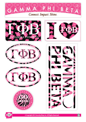 Gamma Phi Beta <br> Animal Print Stickers