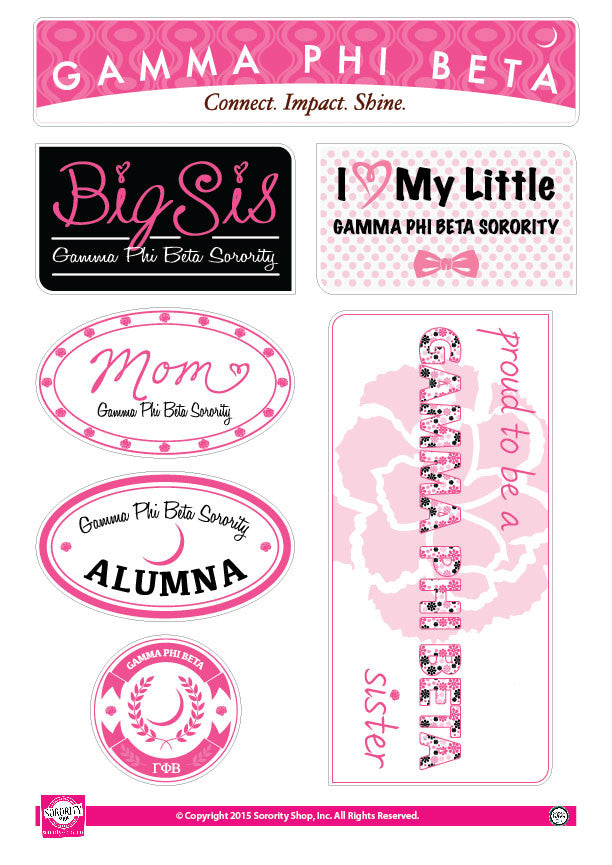 Gamma Phi Beta <br> Family Stickers