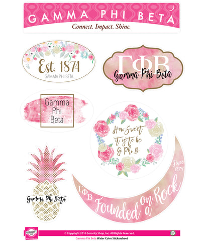 Gamma Phi Beta Water Color stickers