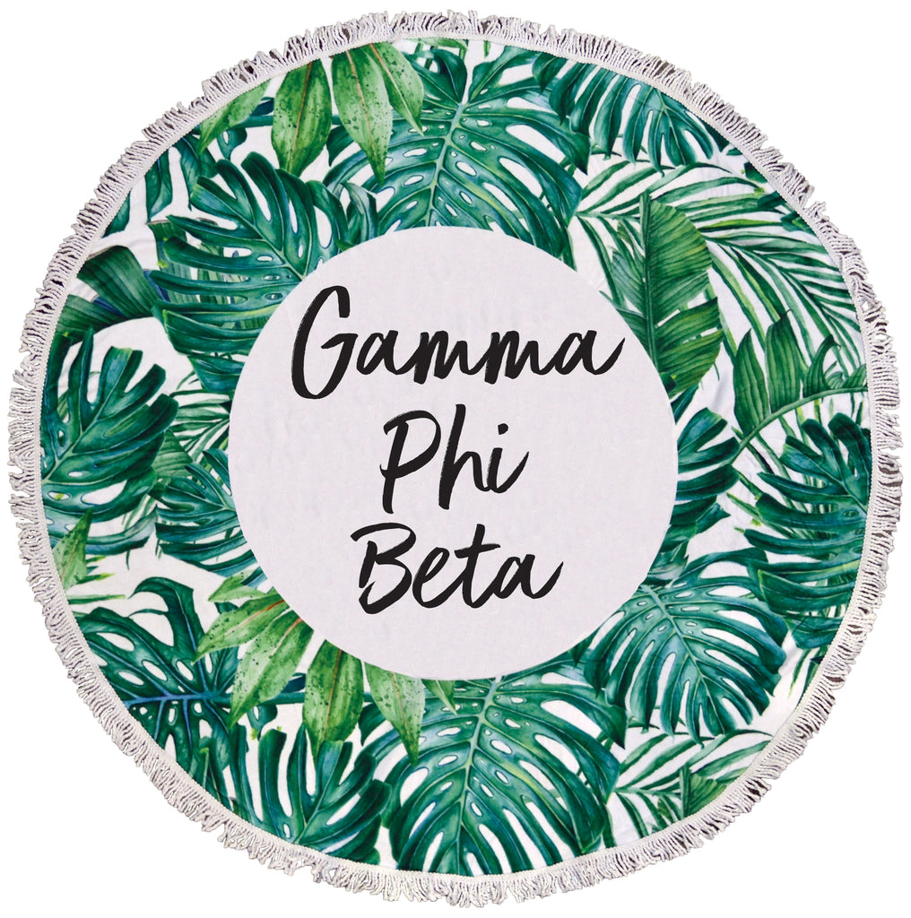 Gamma Phi Beta Palm Leaf Fringe Towel Blanket