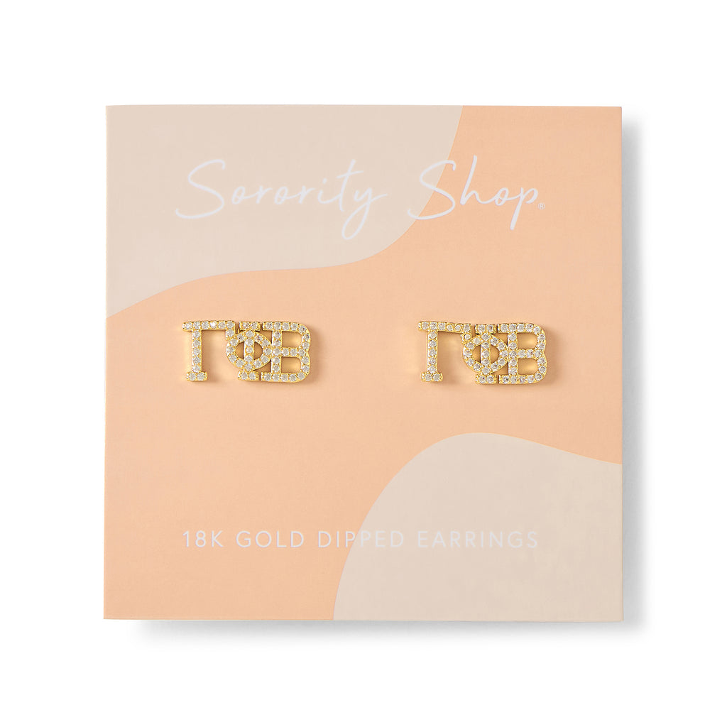 Gamma Phi Beta 18k Gold Plated Stud Earrings