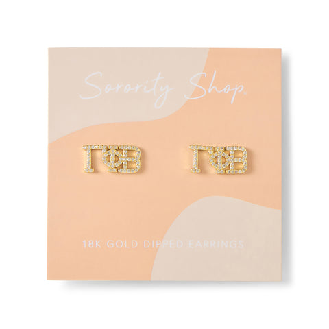 Gamma Phi Beta 18k Gold Plated Stud Earrings