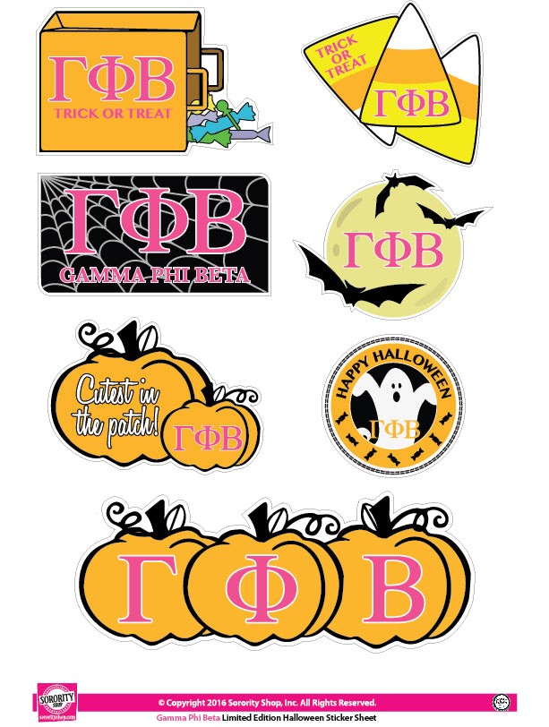Gamma Phi Beta Halloween Stickers